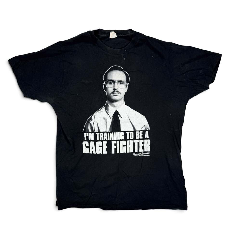 Napoleon Dynamite I'm Training To Be A Cage Fighter Sz. Large T-Shirt Black